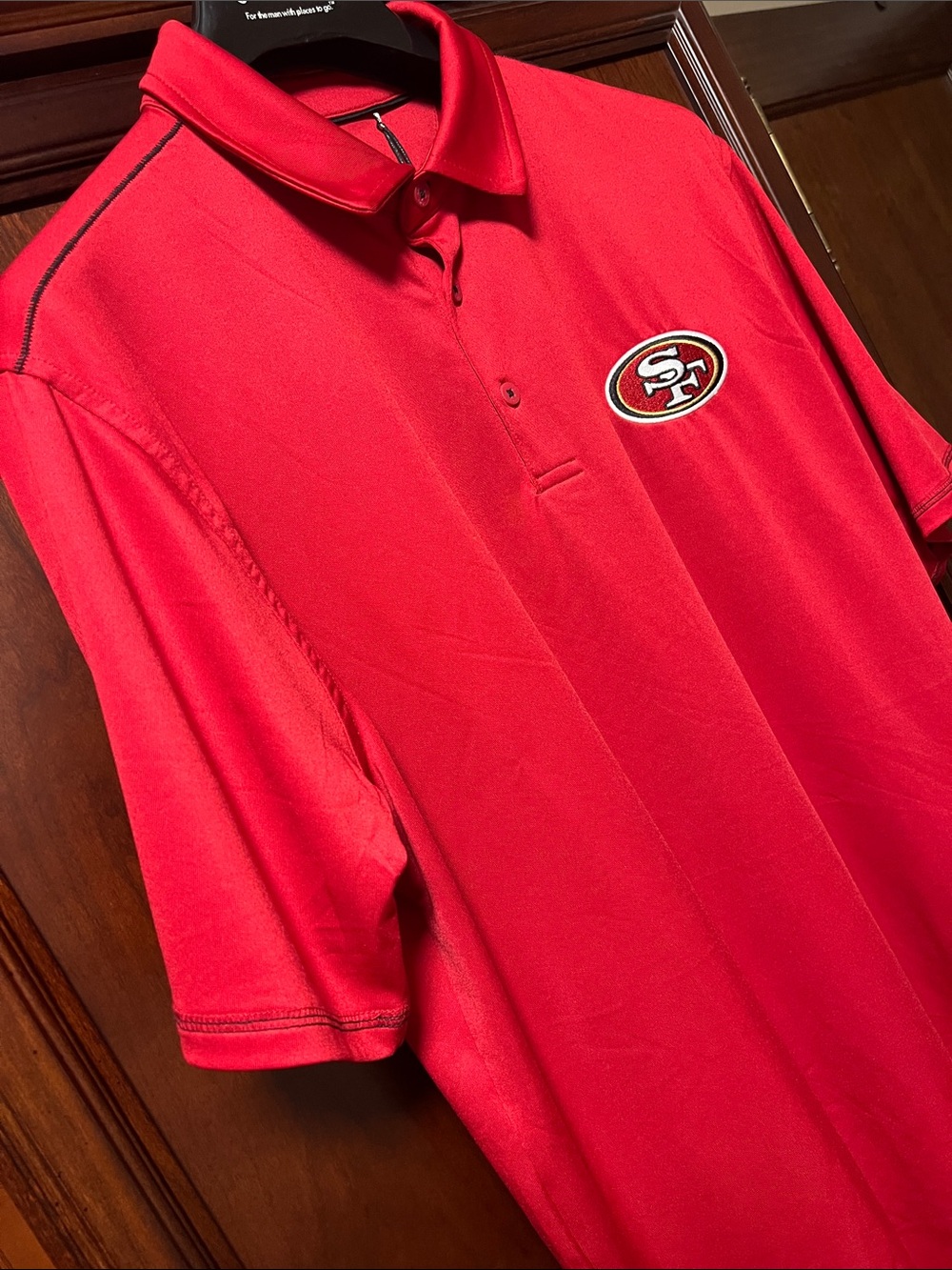 Brand New NFL SF 49ers Team Antigua Red Sportswear Polo with Embroidered SF Logo - Picture 8 of 15